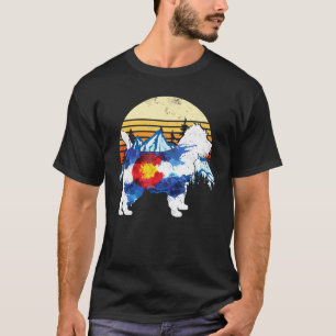 Vintag Cairn Terrier Dog Colorado Flag Sunset Ret T-Shirt