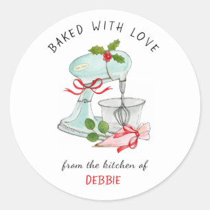 Vintag Cake Mixer Bakers Holiday Runder Aufkleber