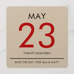 Vintag Calender Save The Date