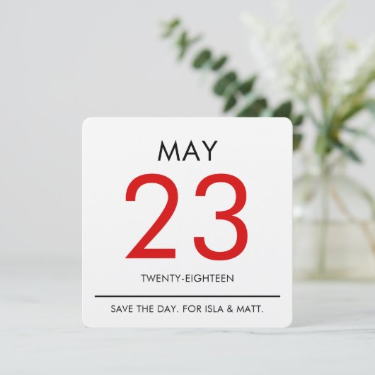 Vintag Calender | Save The Date (Stehend Vorderseite)