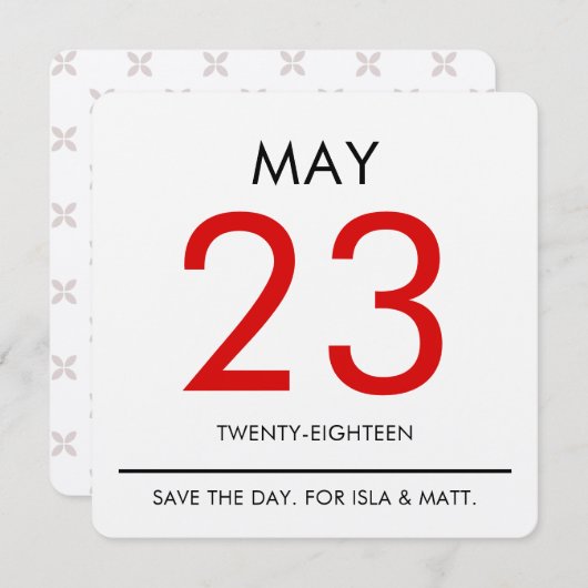 Vintag Calender | Save The Date (Vorne/Hinten)