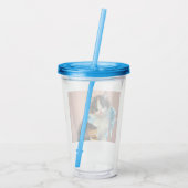 Vintag Calico Kitten Illustration Acryltrinkbecher (Rückseite)