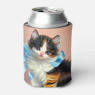 Vintag Calico Kitten Illustration Dosenkühler