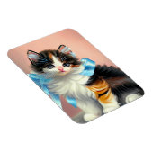 Vintag Calico Kitten Illustration Magnet (Rechte Seite)