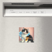 Vintag Calico Kitten Illustration Magnet (In Situ (Geschirrspüler))