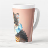 Vintag Calico Kitten Illustration Milchtasse (Rechte Ecke)