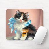 Vintag Calico Kitten Illustration Mousepad (Mit Mouse)