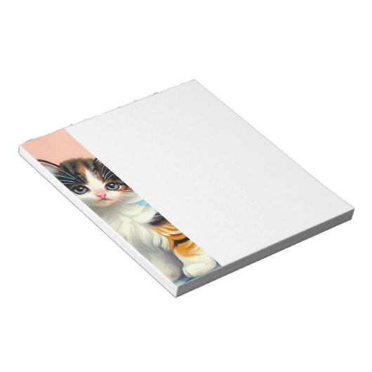 Vintag Calico Kitten Illustration Notizblock (angewinkelt)