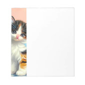 Vintag Calico Kitten Illustration Notizblock (Vorderseite)
