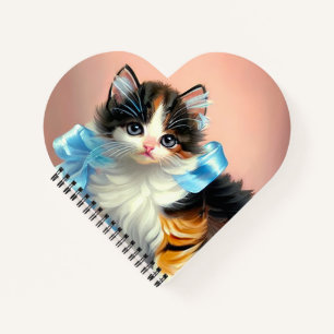 Vintag Calico Kitten Illustration Notizblock
