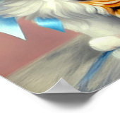 Vintag Calico Kitten Illustration Poster (Ecke)