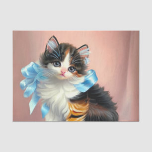 Vintag Calico Kitten Illustration Seidenpapier