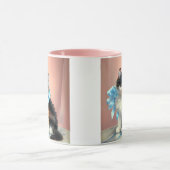 Vintag Calico Kitten Illustration Tasse (Zentrum)