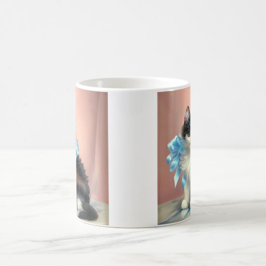 Vintag Calico Kitten Illustration Verwandlungstasse (Mittel)