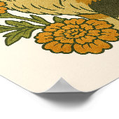 Vintag Calico Kitty Cat Marigold Blume Poster (Ecke)