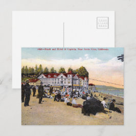 Vintag_california_hotel_and_beach Feiertagspostkarte