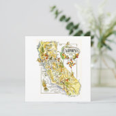 Vintag California Map Road USA Karte (Stehend Vorderseite)