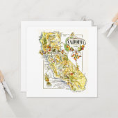 Vintag California Map Road USA Karte (Vorderseite/Rückseite Beispiel)