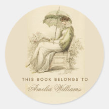 Vintag Calligraphy Buchzeichen Regency Girl Readin