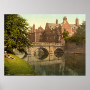 Vintag Cambridge England, St. Johns Bridge Poster