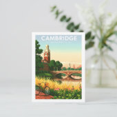Vintag Cambridge Massachusetts Postkarte (Stehend Vorderseite)