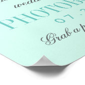 Vintag Camera Aqua Wedding Fotobooth-Zeichen Poster (Ecke)