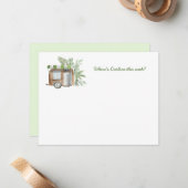 Vintag Camper Awning Pflanze Reisen Mitteilungskar Mitteilungskarte (Vorderseite/Rückseite Beispiel)