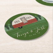 Vintag Camper Brautparty Gefallen Runder Pappuntersetzer (Angewinkelt)