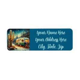 Vintag Camper Saguaro Cactus Christmas Desert