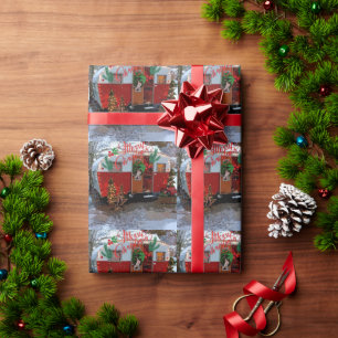 Vintag Camper Weihnachten Postkarte Geschenkpapier