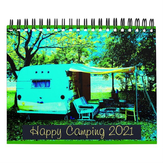 Vintag Campers Happy Camping 2021 Kalender (Titelbild)