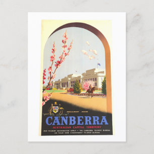 Vintag Canberra Australia Travel Poster Postkarte