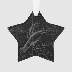 Vintag Cancer Constellation Map Hevelius 1690 Ornament