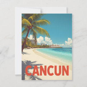 Vintag Cancun Mexico Beach Travel Postkarte