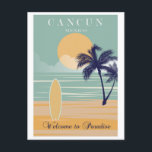 Vintag Cancun Mexico Tropical Beach Travel Postkarte<br><div class="desc">Jeder würde Liebe haben,  diese Vintage mexikanische Postkarte mit einer Retro-Abbildung eines tropischen Strandes in Cancun,  Mexiko,  zu erhalten!</div>