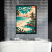 Vintag Cancun , Mexiko - Retro-Reiseplakat Poster