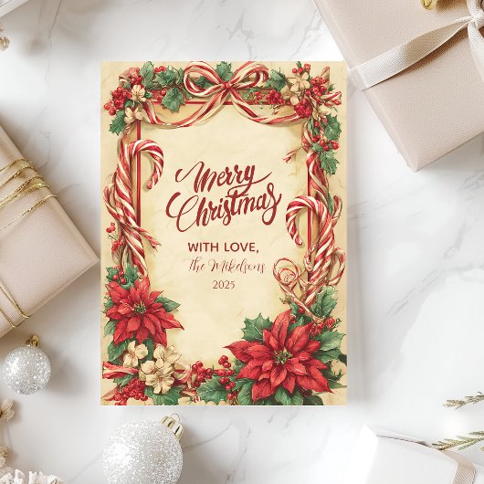 Vintag Candy Cane Christmas Feiertagskarte