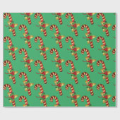 Vintag Candy Cane Christmas Geschenkpapier (Flach)