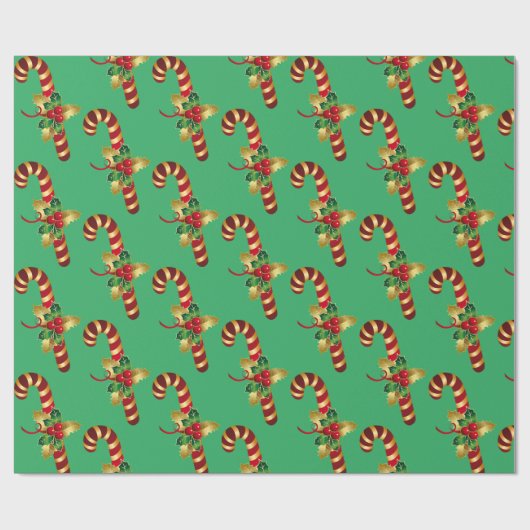 Vintag Candy Cane Christmas Geschenkpapier (Flach)