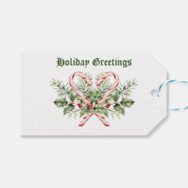 Vintag Candy Cane Holiday Große Geschenktasche Geschenkanhänger