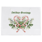 Vintag Candy Cane Holiday Große Geschenktüte (Rückseite)