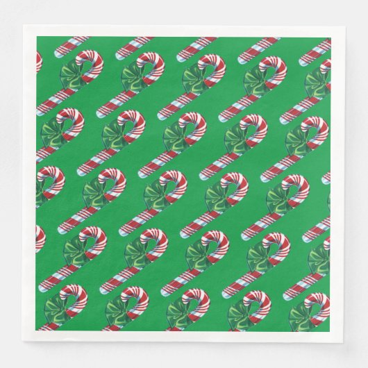 Vintag Candy Cane Paper Napkin Serviette (Vorderseite)