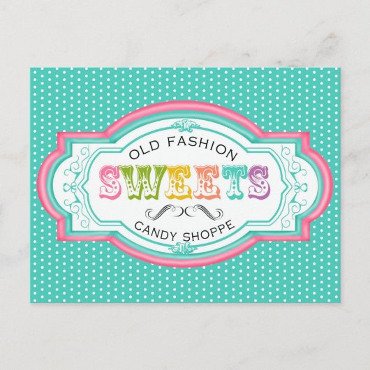 Vintag Candy Parlor Postkarte (Vorderseite)