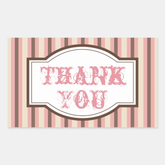 Vintag Candy Strip Danke Stickers (Vorderseite)