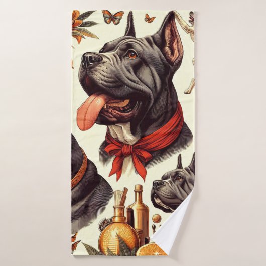 Vintag Cane Corso Illustration Badehandtuch (Badehandtuch)