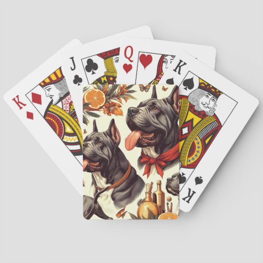 Vintag Cane Corso Illustration Spielkarten (Rückseite)