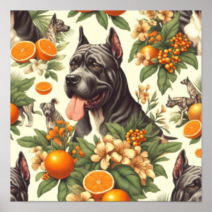 Vintag Cane Corso Seamless Poster