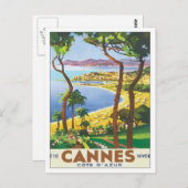 Vintag Cannes Cote D'azur Postkarte (Vorne/Hinten)