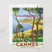 Vintag Cannes Cote D'azur Postkarte (Vorne/Hinten)