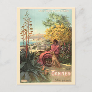 Vintag Cannes Frankreich Riviera Postkarte